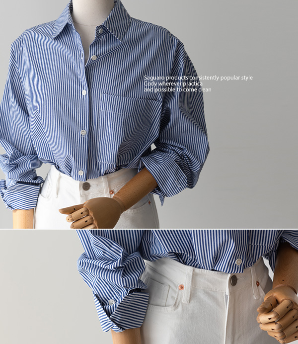 stripe 포켓 셔츠[셔츠BUM63]안나앤모드