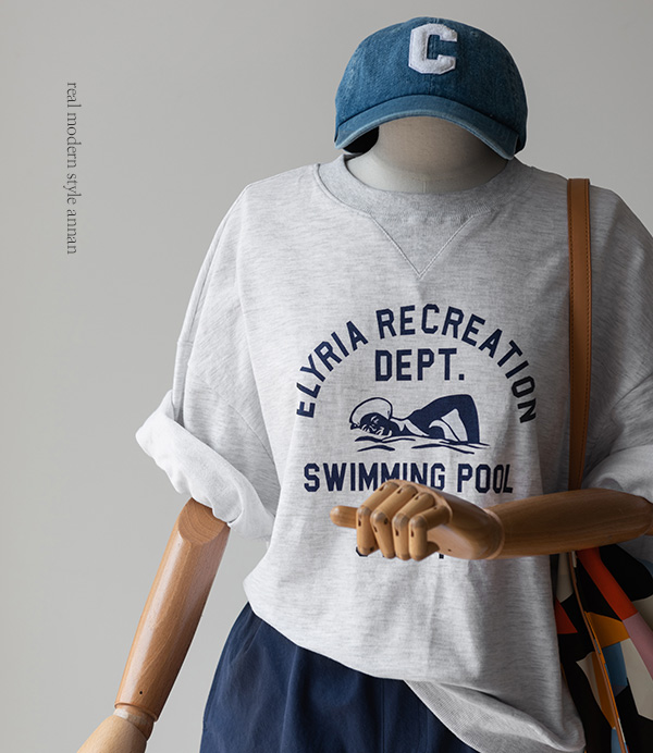 swim 썸머 7부 맨투맨 [티셔츠CJM32]안나앤모드